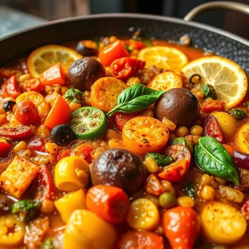 Paella valenciana servida en una paellera tradicional